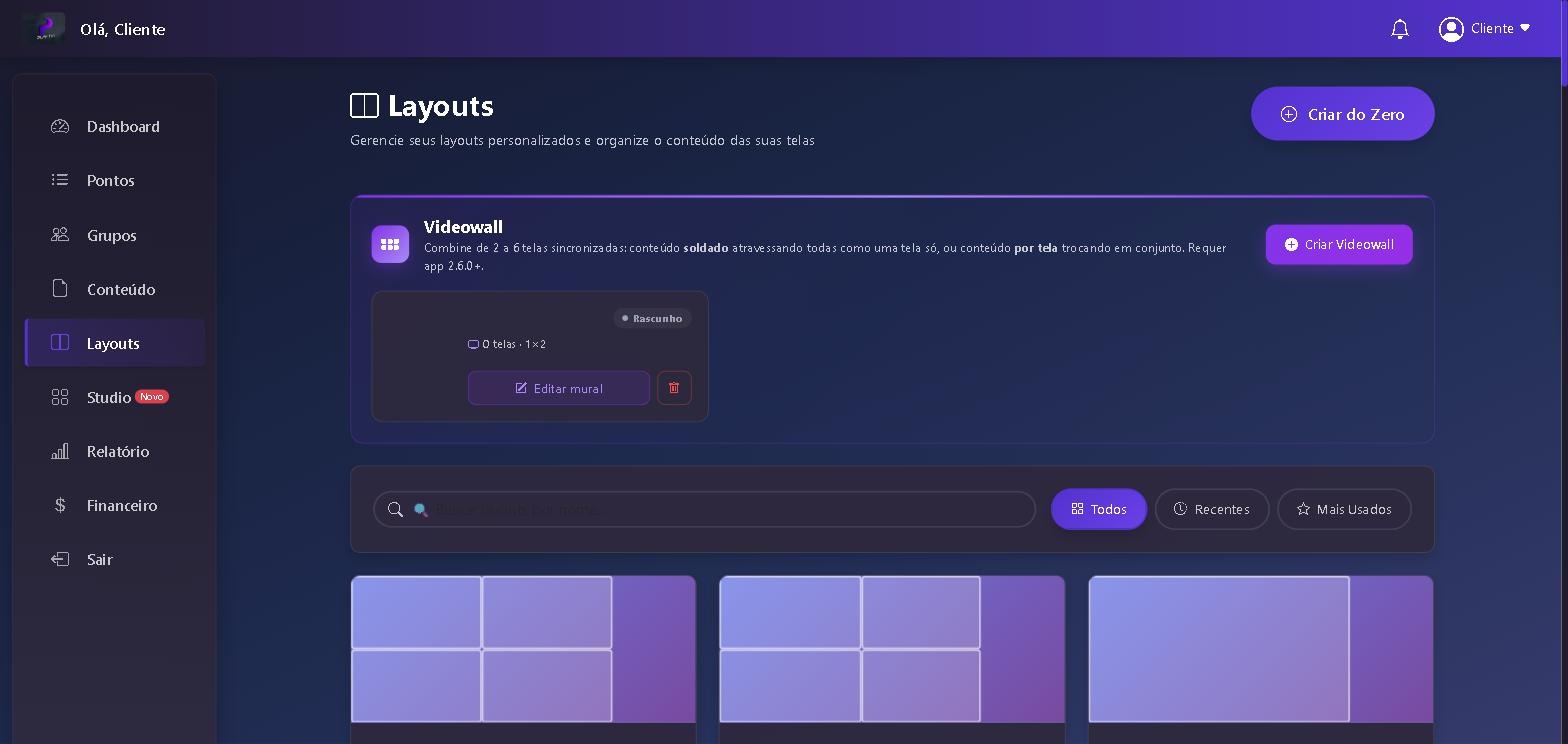 Digital signage layout editor - creating content zones